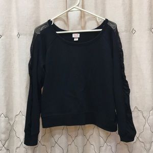 Black sweatshirt with see through arms